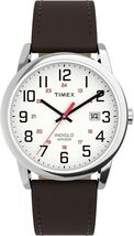 Timex TW2Y12600, Men's Easy Reader Brown Leather Watch, Indiglo, 38MM Case - $59.95