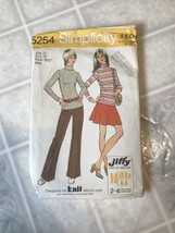 Vintage 1972 Knit Mini Skirt & Pants Sewing Pattern Size 12  BUST 34 waist 26.5 - $26.88