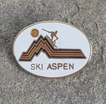 Ski Aspen Vintage Souvenir Mountain Slope Resorts Travel Lapel Hat Pin Colorado - £7.83 GBP