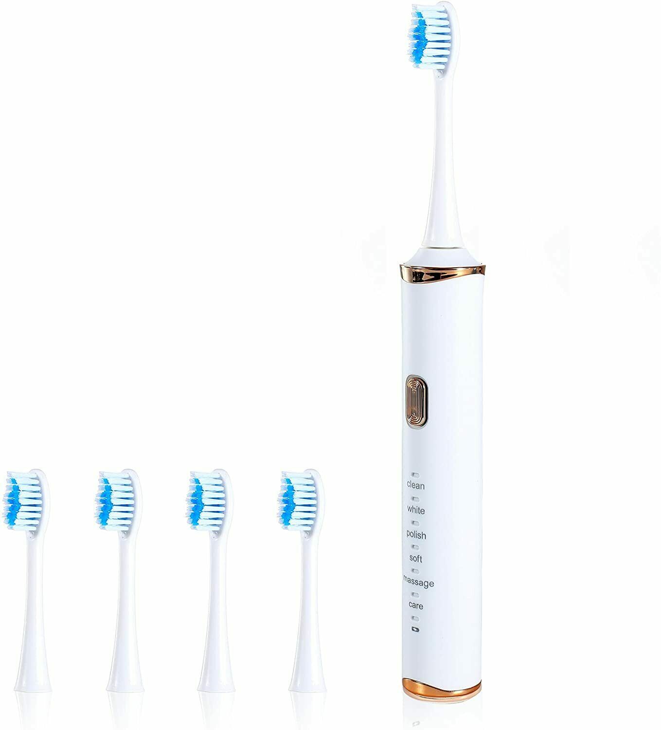 Electric Toothbrush for Kids and Adults Includes 5 Brush Heads Waterproof(White) - $14.84