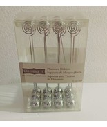 Celebrate It Place Card Picture Photo Holder 12-Piece Silver Ball Metal ... - $17.82