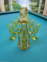 Bohemian Czech Decanter Glasses Clear To Yellow Intaglio Moser Style - Pick One - $167.57