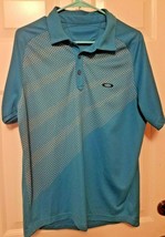 Oakley Regular Fit Blue/White Mens Short Sleeve Polo Shirt Medium - $13.58