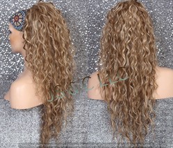 DK Ash blonde mixed Human Hair Blend PONYTAIL Hairpiece Drawstring ex lo... - $49.95