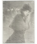 12789.Decor Poster.Home wall.Room interior design.B&W drawing lady in the wind - $17.10 - $54.00