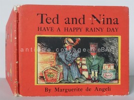 1936 Antique Ted And Nina Have A Rainy Day Marguerite De Angeli 1st Ed - $64.30