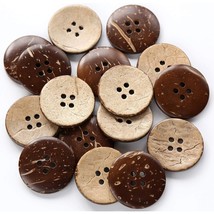 Coconut Shell Buttons Size 1 Inch (25Mm) 4 Holes Coconut Button For Garm... - £15.97 GBP