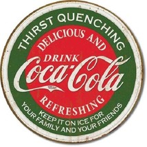 Coca Cola Coke Thirst Quenching Advertising Vintage Retro Style Metal Tin Sign - £12.57 GBP