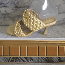 WSKEISP Women&#39;s size 7 Mule Sandals Slip On Heel Braided Shoe Irridescen... - $11.83