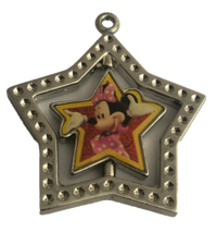 Walt Disney World Minnie Mouse Swivel Star Silver Keychain 2&quot; Metal - $12.00