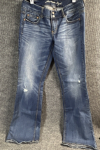 American Eagle Artist Jeans Womens 8 (32x32) Stretch Bootcut Blue Denim Pants - £27.92 GBP