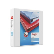 Staples Heavy-Duty 2&quot; 3-Ring View Binder White (24688-US/19899) 82671 - £15.73 GBP