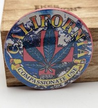 Vintage 1996 California Compassionate Use Marijuana Pin Button Weed Hemp 420  - $15.42