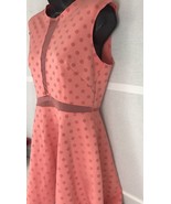 YOU LF STORE Womens 13 Dress Polka dot Coral Padded Shoulders Zip Mini C... - $9.40