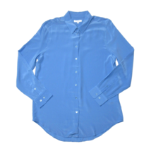 NWT Equipment Essential in Academy Blue Silk Button Down Shirt L $278 - £75.95 GBP