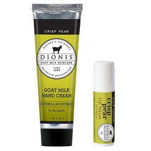 Dionis Goat Milk Skincare Crisp Pear Scented Hand Cream &amp; Lip Balm Set (1 oz and - £24.77 GBP