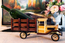 Hand Made Wood Retro Classic Style Model TT Pick Up Truck Wine Holder Figurine - £44.75 GBP