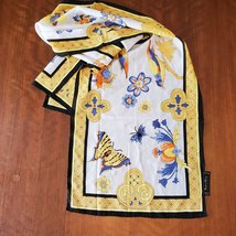 Vintage Silk Scarf, hand rolled, signed J Matz, Woodrow Wilson House butterflies