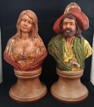 RARE Pedestaled Set! BOTH Holland Mold Pirate and Wench Hand-Painted EUC - £43.51 GBP