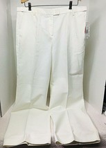 NWT Liz Claiborne Tabitha Women&#39;s Cream Ivory Linen Cotton Pant Size 16  - £28.85 GBP