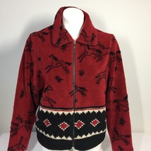 Vintage Tsunami Fleece Jacket Size Medium Horses Southwestern Zip Up Unisex - $39.99