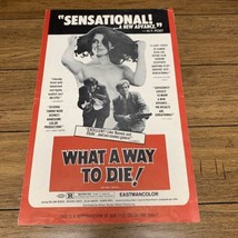 What A Way To Die! Vintage Press Kit Movie Poster Original Rare Berger C... - $54.45