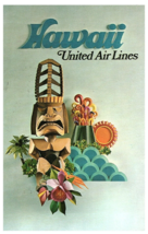 United Air Lines Tiki Fly the Friendly Skies Hawaii Postcard 1975 Ernest Geddes - £11.63 GBP