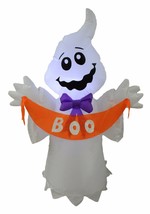 4 Foot Tall Halloween LED Inflatable Ghost with BOO Banner Yard Party Decoration - £36.19 GBP