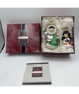 Hallmark Ornament 1998 FROSTY FRIENDS Blown Glass Set of 2 Boy &amp; Penguin... - £15.69 GBP