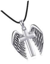 Angel Wings Cross Necklace/Sword Dagger Necklace925 - £108.99 GBP