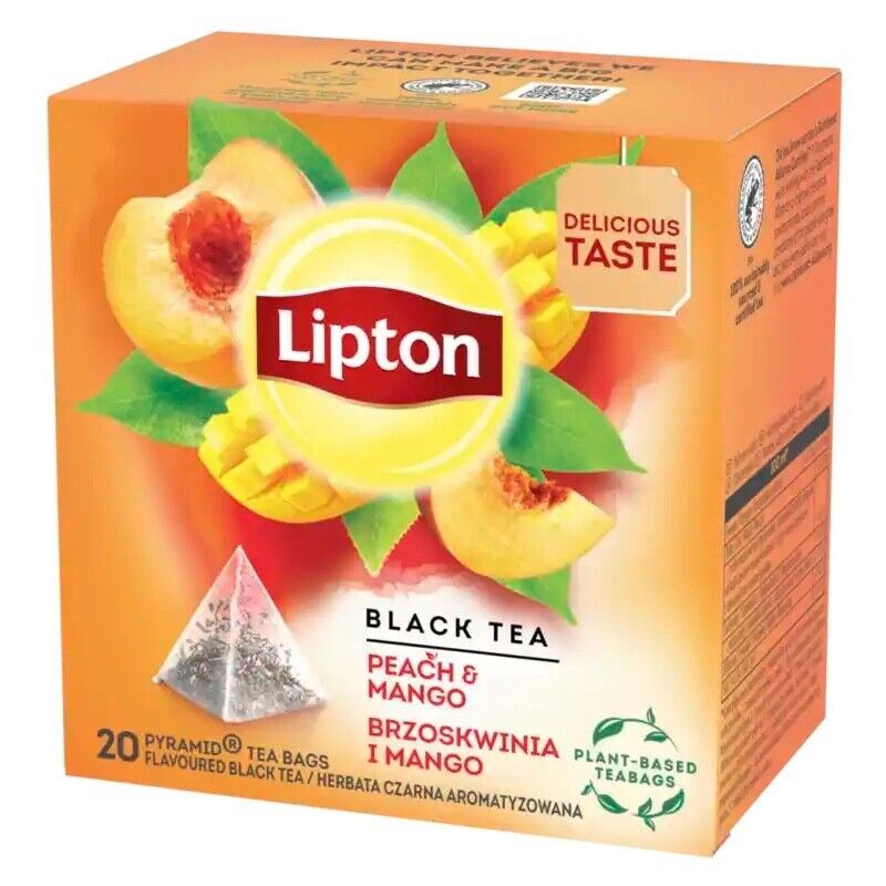 Lipton Black Tea: Peach Mango -1 box/ 20 tea bags -FREE SHIPPING
