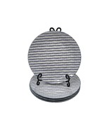 NAUTICA Bright White Striped Royal Blue 11&quot; Dinner Plates Set of 4 - $462.61 MXN