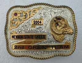 Nevada State Skeet 2004 2nd Open Team Buckle Belt by Crumrine Mfg co - $53.27