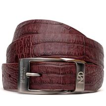 Riccardo Genuine Exotic Caiman Fuscus-belly Belt Wine image 2