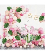 Flamingo Paradise Balloon Arch Kit - 132pcs Pink &amp; Peach Balloons with T... - $38.44 CAD