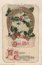 Postcard John Winsch Dec 25th A Merry Christmas Holly Embossed Posted - £10.23 GBP