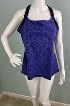 Women&#39;s Lucy LucyPower Purple Dash Print Crossback Activewear Tank Top S... - $15.83