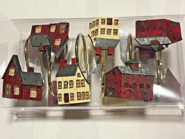 Avanti Simplify 12-Pc Shower Hooks Tonya Crawford Art Christmas Villages... - $19.75