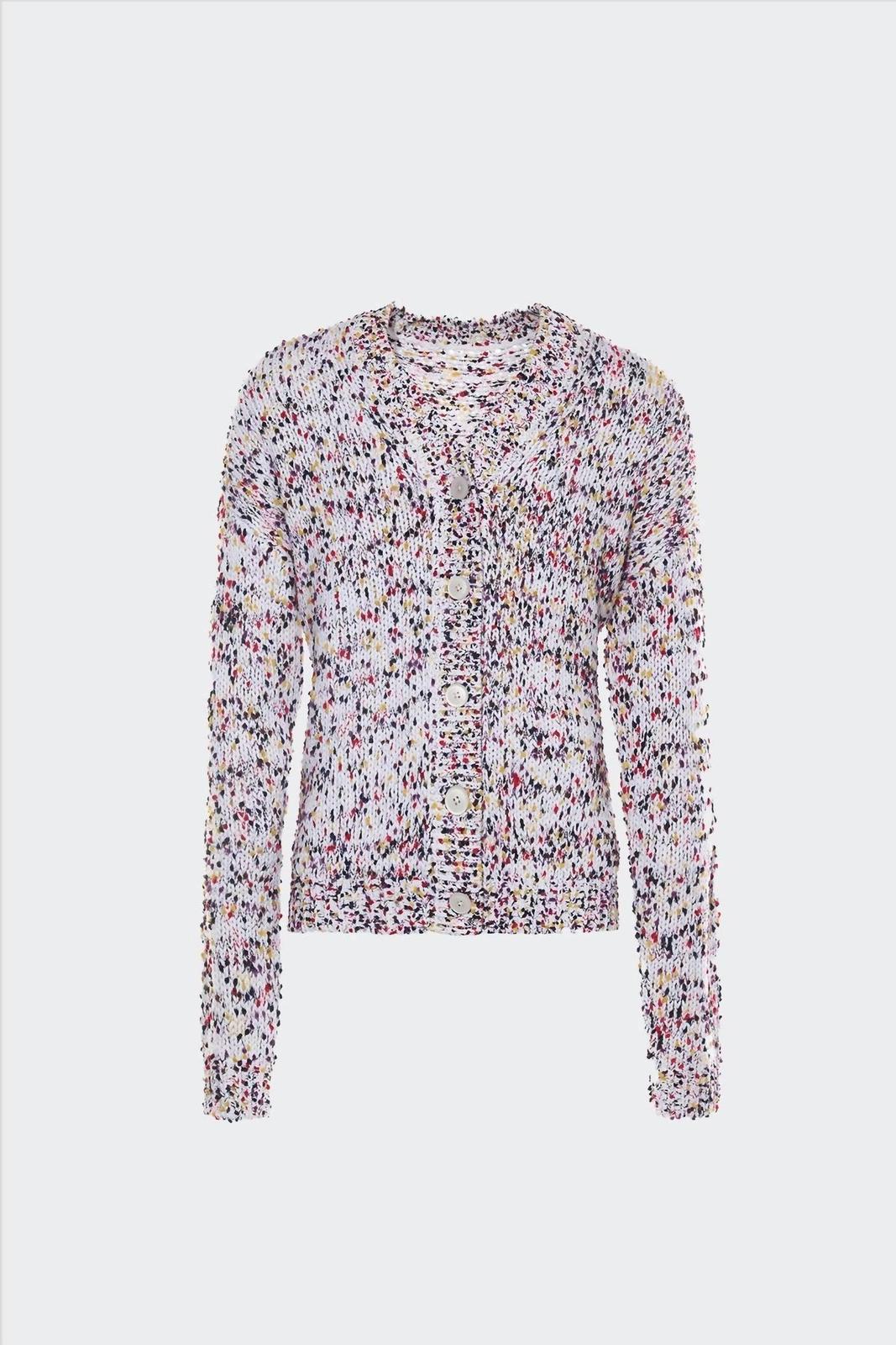 Rta Men&#39;s Long Oversized Cardigan White Dots - $264.00