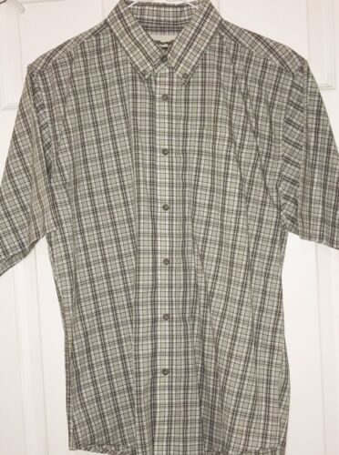 Boys Wrangler Riata Easy Care Button Up Shirt Sz XXL (18-20) Brown White Plaid - $20.00
