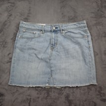 Gap Skirt Womens 10 Blue Flat Front Denim Pockets Distressed  Jeans Bottoms - £20.11 GBP