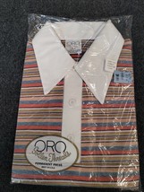 NWT NOS ORO Golden Threads Short Sleeve Polo Shirt Men Large Multi Color... - $41.80