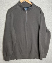 Izod Saltwater Quarter 1/4 Zip Sweatshirt Pullover Mock Neck Size XL Grey - £7.22 GBP