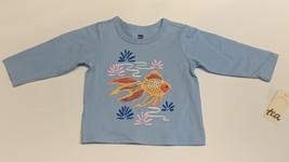 Tea Collection Baby Infant Coy Fish Graphic Tee Long Sleeves T Shirt Many Sizes - £13.43 GBP