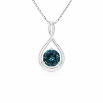 ANGARA 5mm Natural Teal Montana Sapphire Infinity Twist Pendant in Silver - £361.19 GBP+