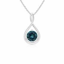 ANGARA Natural Teal Montana Sapphire Infinity Twist Pendant in Silver (5mm) - £345.23 GBP+