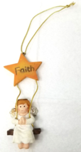 Faith Star Swinging Angel Christmas Ornament Resin Country Vintage - £9.83 GBP