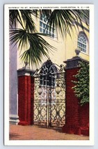 Postcard Gateway To St. Michael&#39;s Churchyard Charleston South Carolina - £2.80 GBP