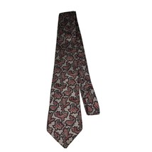 Paisley Men&#39;s Neck Tie Gray, Red &amp; Black 100% Silk Handmade, Unlabeled - $168.33 MXN