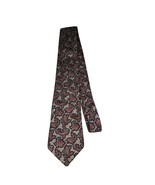 Paisley Men&#39;s Neck Tie Gray, Red &amp; Black 100% Silk Handmade, Unlabeled - $168.33 MXN
